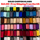 High Quality Chiffon Georgette Hijab Scarf Shawl Head Cover Veil Solid Wrap Soft