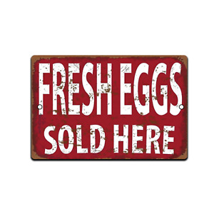 TIN SIGN Eggs Farm Fresh Kitchen Cottage Farm Rustic Metal Décor