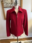 Sag Harbor Wool Blazer Women’s 8 Red Full Zip Jacket Pockets