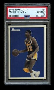 New Listing2009-10 Bowman Magic Johnson PSA 10 Gem Mint #88 1948 Style Los Angeles Lakers