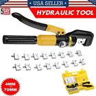 10 Ton Hydraulic Crimper Crimping Tool Dies Wire Battery Cable Hose Lug Terminal