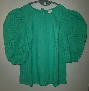 NEW WOMENS GREEN A NEW DAY TOP BLOUSE SIZE S