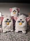 3 White Snowball Furby Furbies with Green eyes. Furby Lot. Out of Box