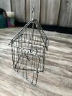 Vintage Small Wire HEART Bird Cage Hanging Decor Country Farmhouse Rustic SWINGS