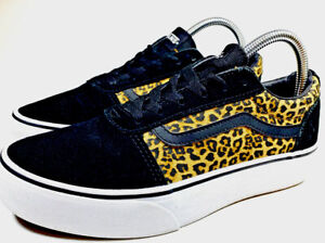 Vans Off The Wall Old Skool Shoes Brown Black Leopard Print Sneakers Girls Sz 6