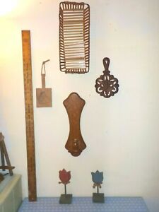 Vintage mixed LOT of 7 Home Decor Wooden items