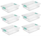 Sterilite 19638606 Large Clip Box, Clear Storage Container Latches, 6-Pack