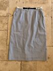 Vintage striped pencil skirt belted size small classic business casual blue