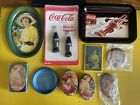 COCA-COLA LOT 10 MISC. MAGNETS/CHANGE TRAY/SEW KIT/MIRRORS/COASTER USA/HK LOT 1A