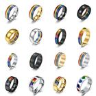 Rainbow Stainless Steel Ring Men/Women Wedding Band Gay Les Pride LGBT Size 6-12