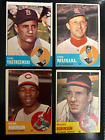 1963 Topps (Lot of 4) HOF Yaz/Musial/F Rob/B Rob Baseball Cards VG