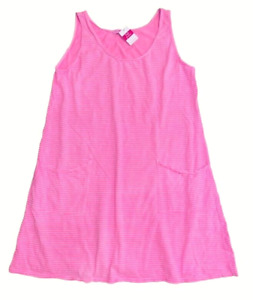 FRESH PRODUCE 1X Cosmos PINK Pinstripe DRAPE Cotton Jersey Dress $75 NWT 1X