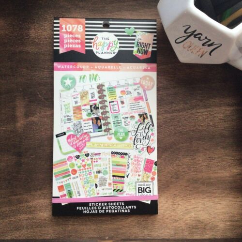 The Happy Planner/Watercolor 1078 Pieces Sticker Sheets/New