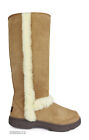UGG Sunburst Extra Tall Chestnut Suede Fur Boots Size 8 *NEW*