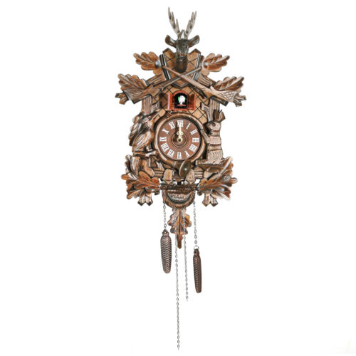 🕒 Vintage German Black Forest Wooden  Hunter  Clock