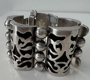 MEXICO 925 Sterling Silver Mask Shadow Box Bracelet