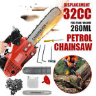 32cc Gas Top Handle Chainsaw with 12'' Bar Chain 2-Stroke Engine Cut Tree Wood