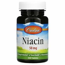 Carlson Labs, Niacin, 50 mg, 300 Tablets Gluten-Free