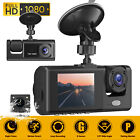 XGODY 3 Channel 1080P Dash Cam Car Video Recorder IR Night Camera for Uber Taxi