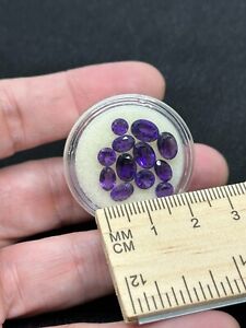 Lot of Faceted Unknown Purple Gemstones in Gem Jar- Vintage Estate Find