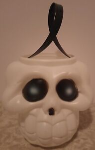 New ListingVintage Halloween Empire Skeleton Skull Trick Or Treat  Blow Mold Bucket Pail
