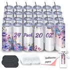 New ListingSublimation Tumblers bulk 20 oz Skinny, 24 Pack Stainless Steel Double Wall I...