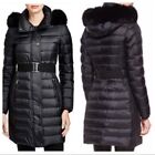 NWT Burberry Abbeydale Fur-Trimmed Puffer Coat Black 2 $1,695