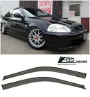 EOS Visors For 96-00 Honda Civic Coupe JDM SMOKE TINTED Side Window Deflectors (For: 1998 Honda Civic EX Coupe 2-Door 1.6L)