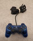 New ListingPS2 Oem Controller Dual Shock2 Blue Clear Transparent Tested Same Day Ship Read