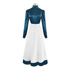 Victorian Lady Blue Dress with Apron Housekeeper Dress Waitress Dress Halloween