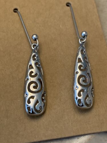 Sterling silver 925 Brighton? Swirl Design Drop Earrings - beautiful!