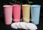 Tupperware New Vintage Collection 9 oz Pastel Tumbler Set of 4 with Seals