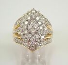 3Ct Round Cut Lab-Created Diamond Cluster Engagement Ring 14K Yellow Gold Plated