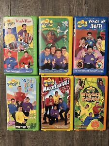 The Wiggles VHS Lot Of 6 Wake Up Jeff, Magical Adventure Yummy Yummy And More