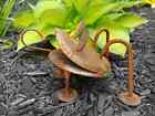 Amish made wrought iron Rusty frog - handcrafted metal lawn / garden art decor