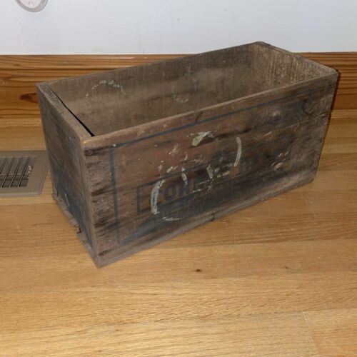 Vintage Old  Wooden Box Crate Primitive Farmhouse Display Box Libbys Corned Beef