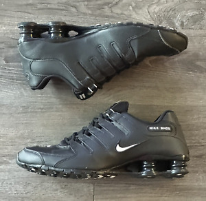 RARE Nike Shox NZ Triple Black Mens Running Shoes Leather 501524-091 Size 12