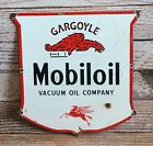 Vintage Gargoyle Vacuum MOBILOIL Porcelain Metal Sign Pegasus Mobil Oil Gas