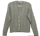 Vintage JG Hook Womens Sweater Small Gray Mohair Cable Cardigan Classic Preppy