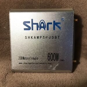 Untested Shark 2 Channel Motorcycle Audio Amplifier 600 W WORKS GREAT!