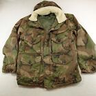 Abercrombie Fitch Jacket Adult Large Military Combat Field Camo Sherpa Collar
