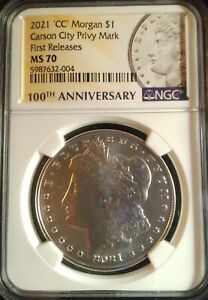 2021 Morgan  $  3 Coin Set  'O' / 'CC' & 'S' NGC PCGS MS70 First releases/strike