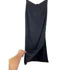 Bob Mackie Black Maxi Pencil Side Slit Skirt Womens Size 8 Elastic Waist Lined