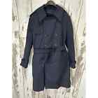 Navy Blue Military double breasted trench coat-38R