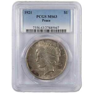 1921 High Relief Peace Dollar MS 63 PCGS Silver $1 Coin SKU:I10893