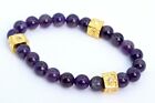 8MM Deep Purple Amethyst Bracelet Grade AAA Natural Round Gemstone Beads 7