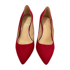 Jessica Simpson Red Suede point toe pump heel size 7.5