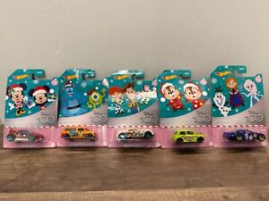 2023 Hot Wheels Disney 100 Holiday Cars Complete Set of 5 - SEALED - NEW