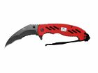 Red  Karambit Pocket Knife Assisted Open Paracord with G10 Handle