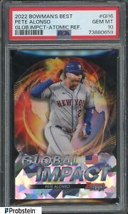 New Listing2022 Bowman's Best Global Impact Atomic Refractor #GI-16 Pete Alonso Mets PSA 10